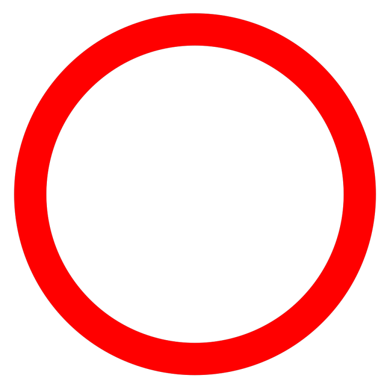 a red circle on a white background