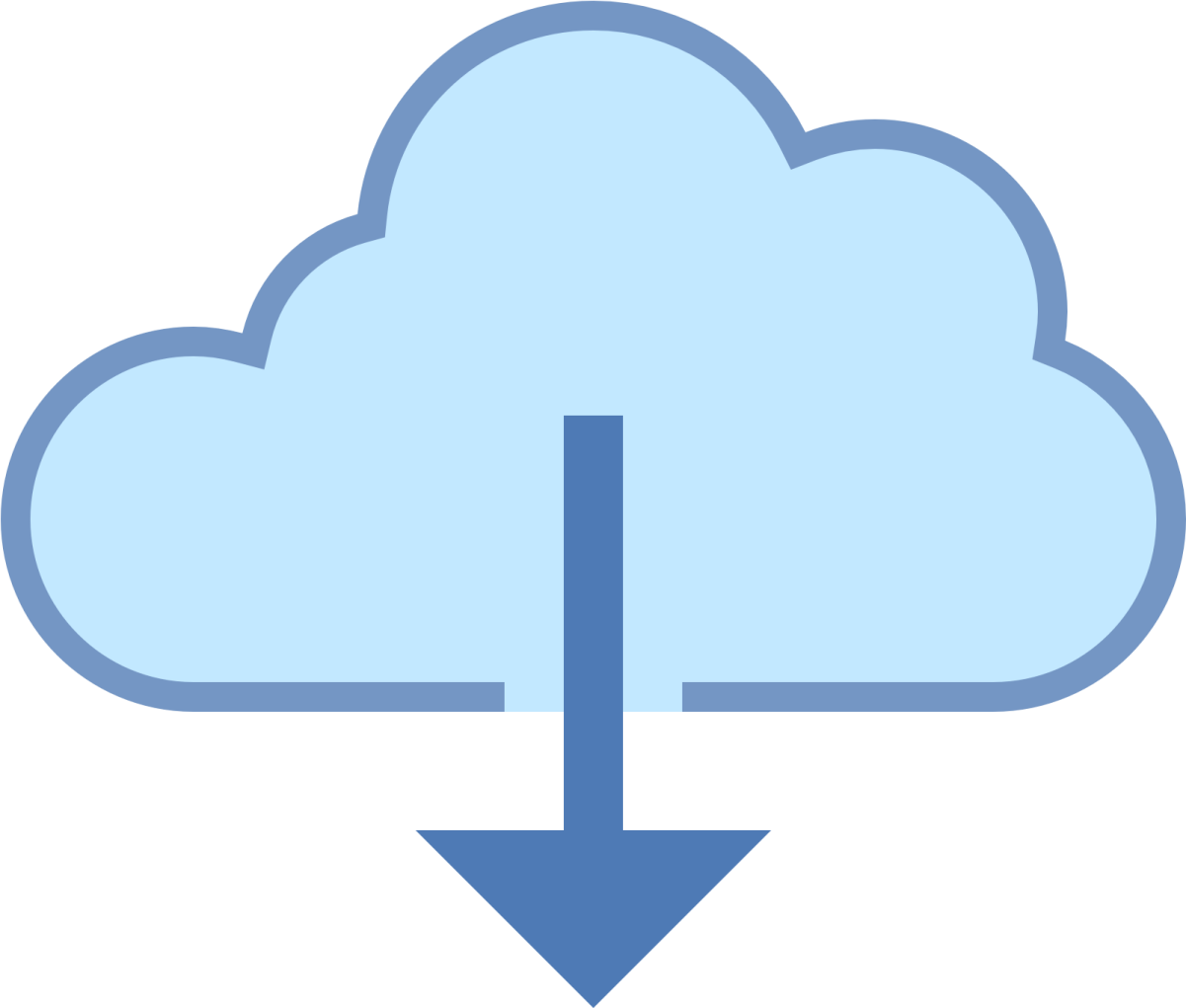 a cloud with an arrow pointing up to it