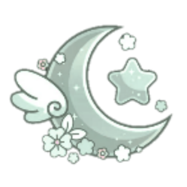 a crescent with flowers and stars on it