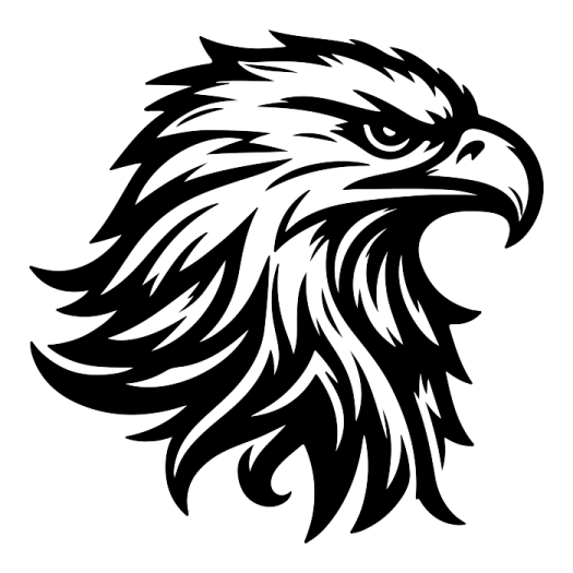 a black and white eagle head
