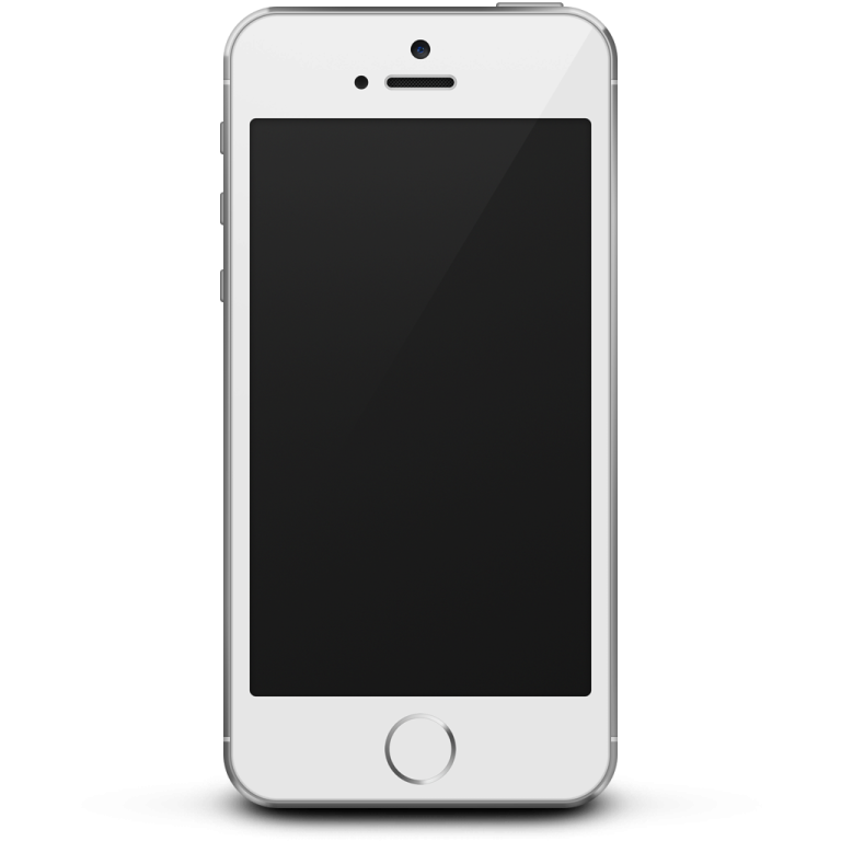 a white iphone with a blank screen