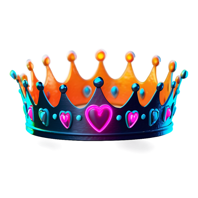 a colorful crown with hearts on it