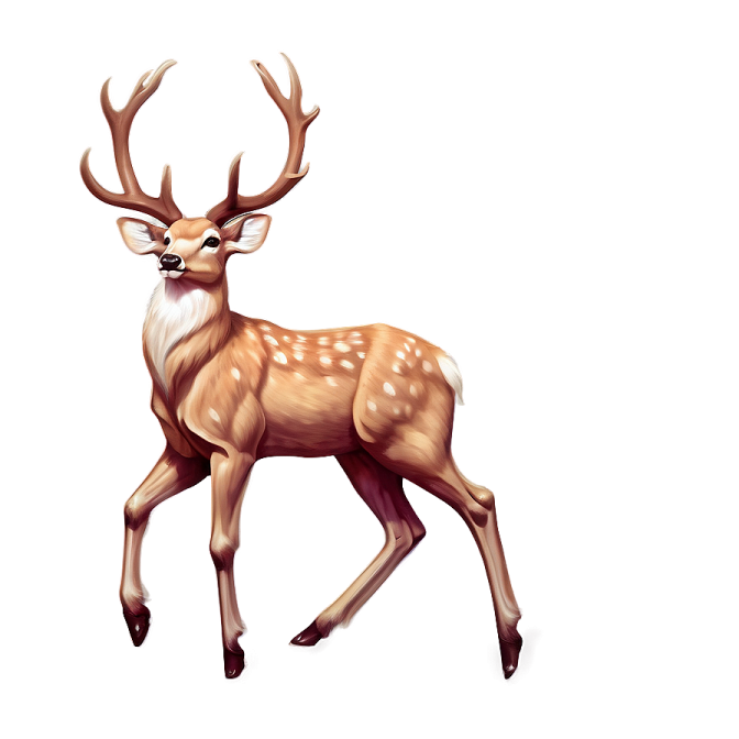 a drawing of a deer that is walking