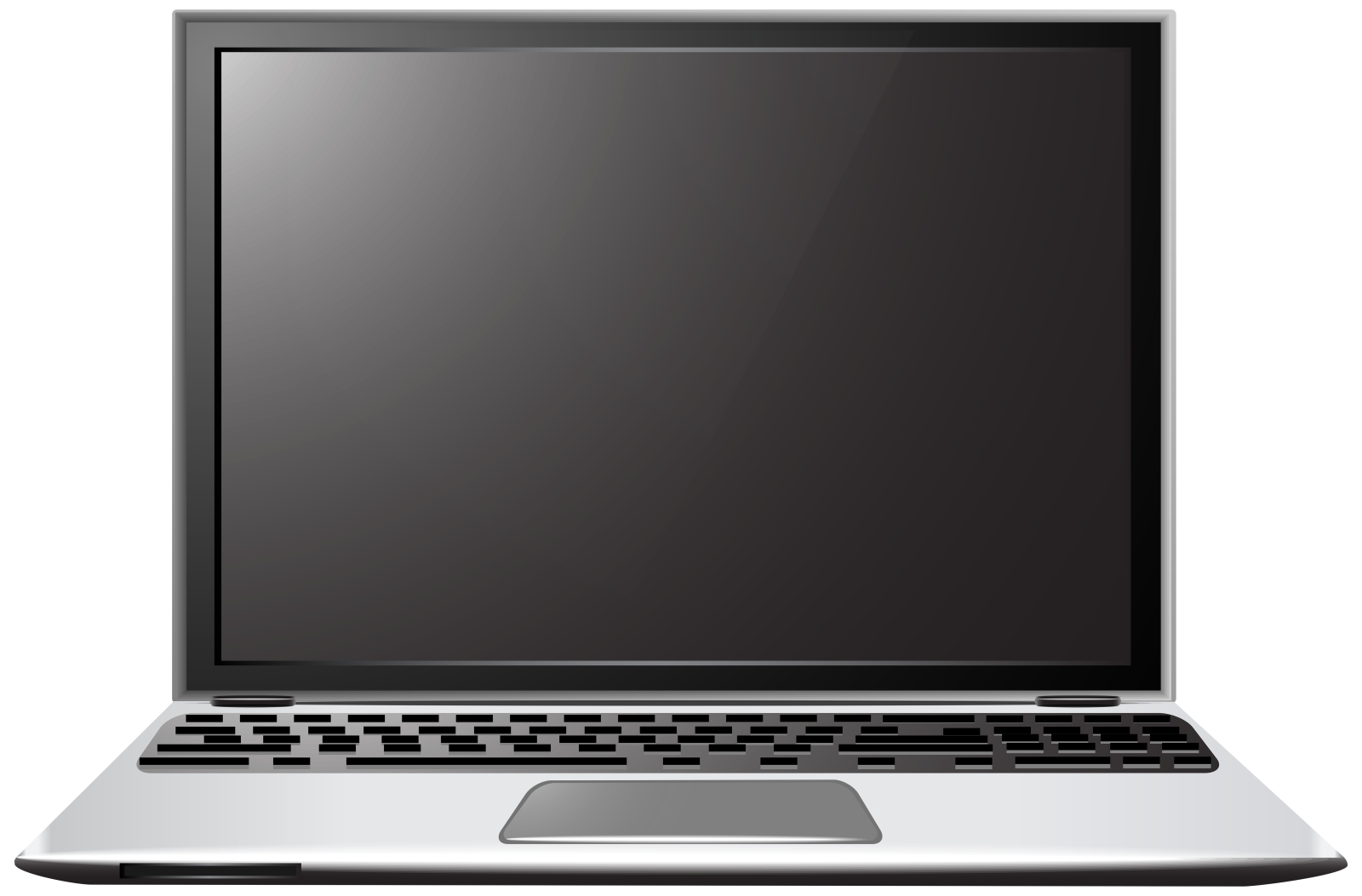 a laptop computer with a blank screen vector