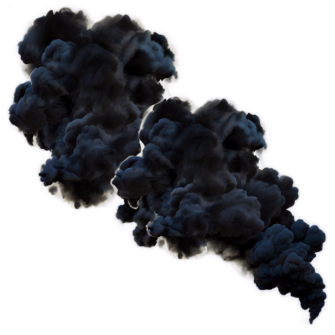 black smoke on a white background
