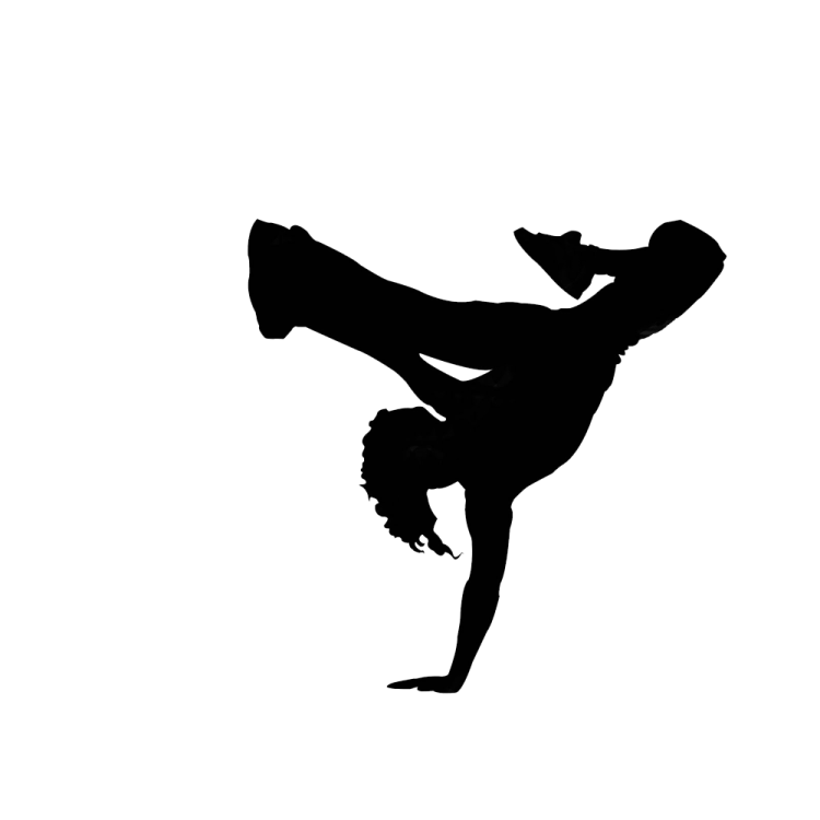 a silhouette of a person doing a handstant