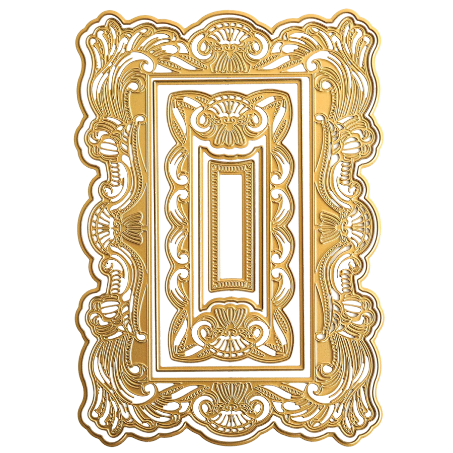 a gold frame with an ornate design