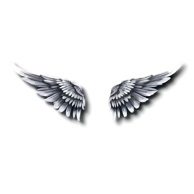 a pair of wings on a white background