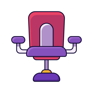 a red office chair on a white background