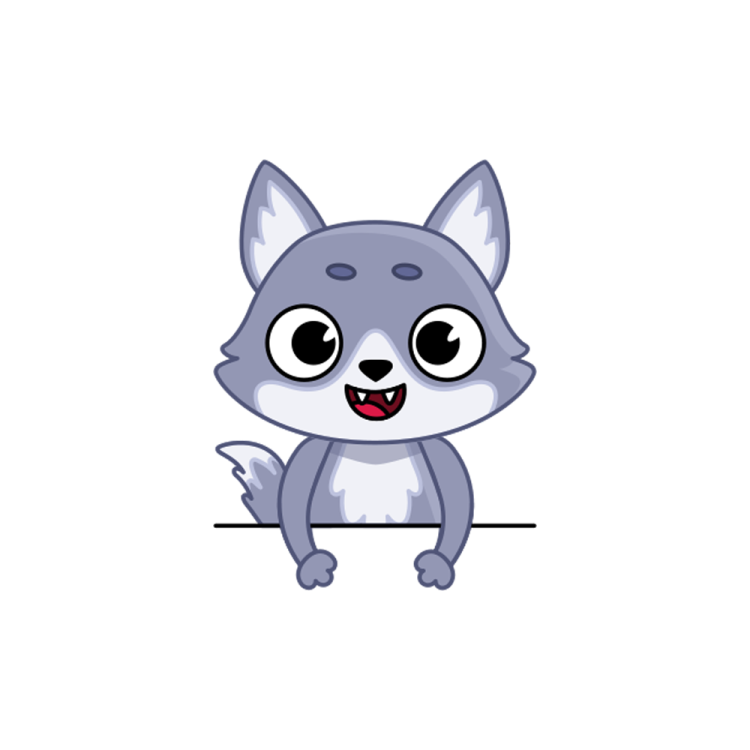 a cartoon cat with big eyes sitting on the floor