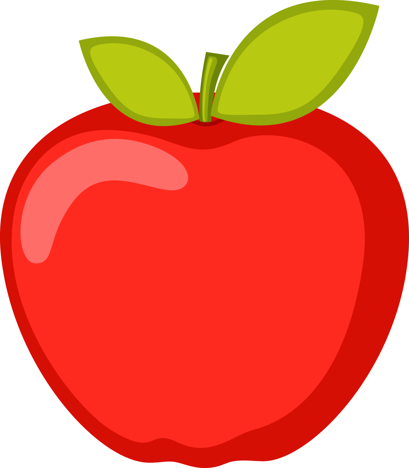 an apple with a green leaf on top