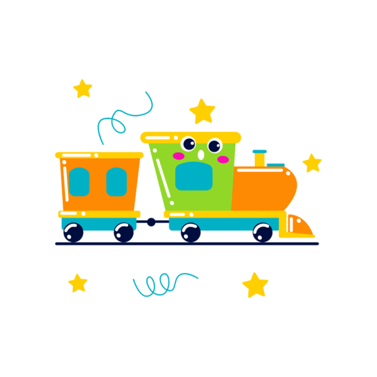 a train with stars on the side