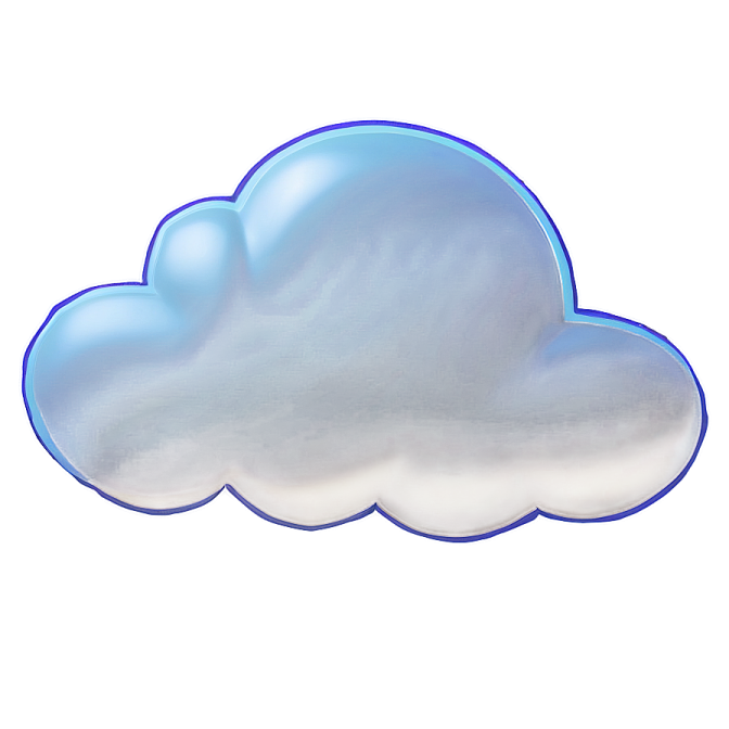 a blue cloud on a white background