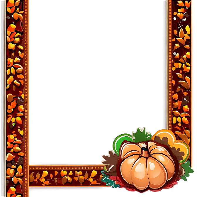 a frame with autumn leaves and pumpkins vector