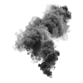 black smoke on a white background