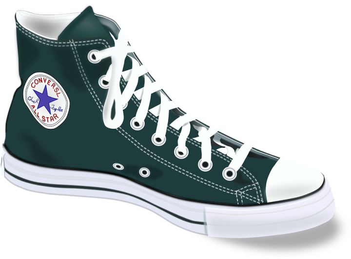 a pair of green converses on a white background