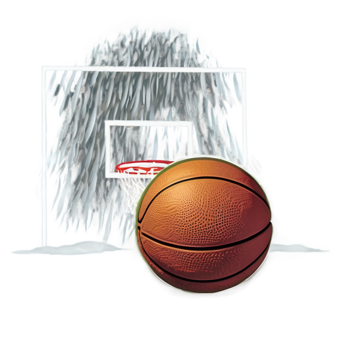a basketball ball in a clear bag