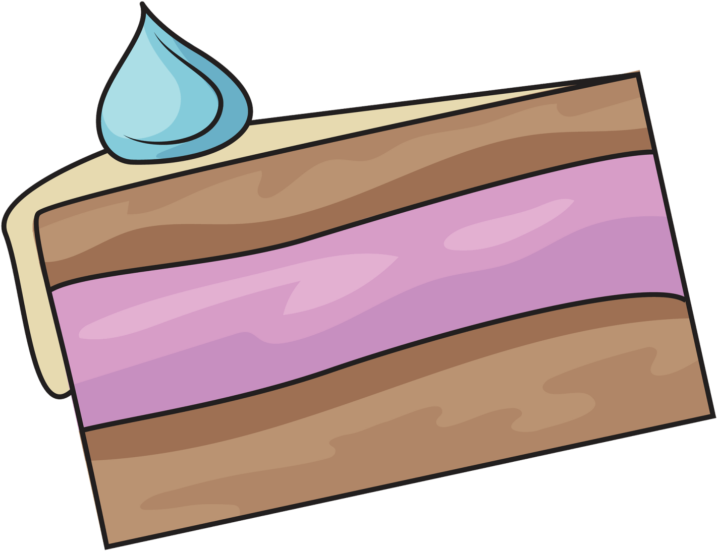 a piece of cake with a water drop