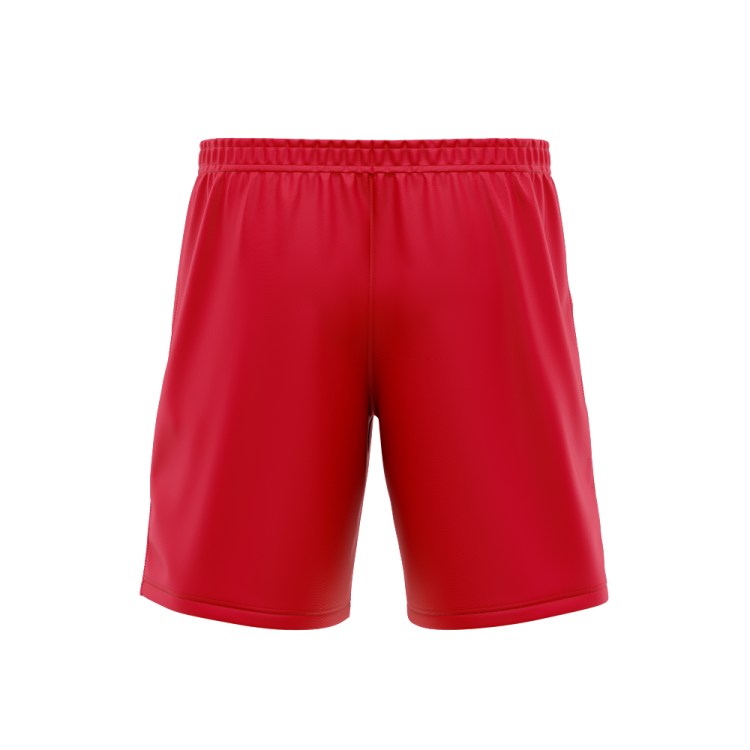 a red soccer shorts on a white background