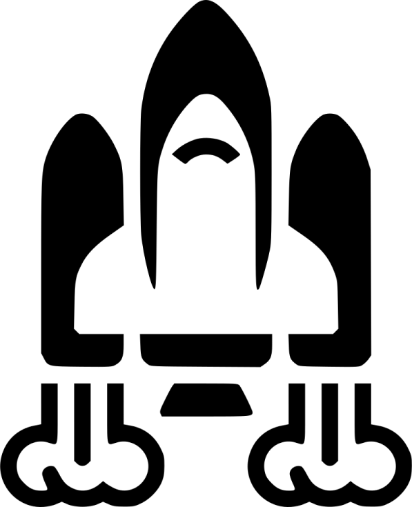 a black and white image of a rocket
