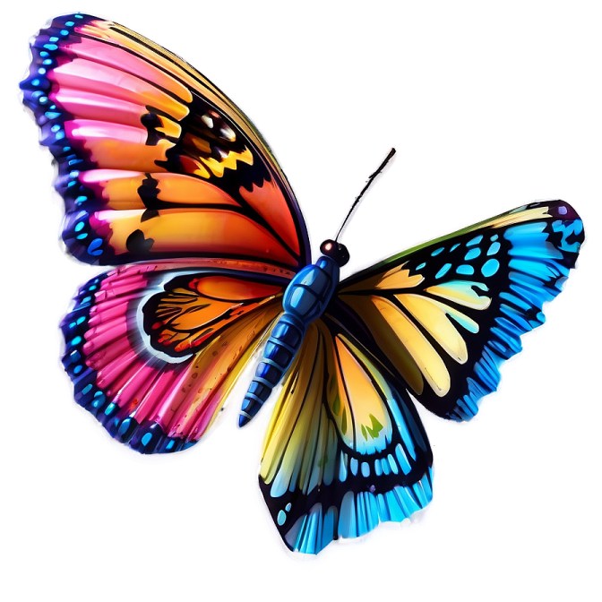 a colorful butterfly on a white background