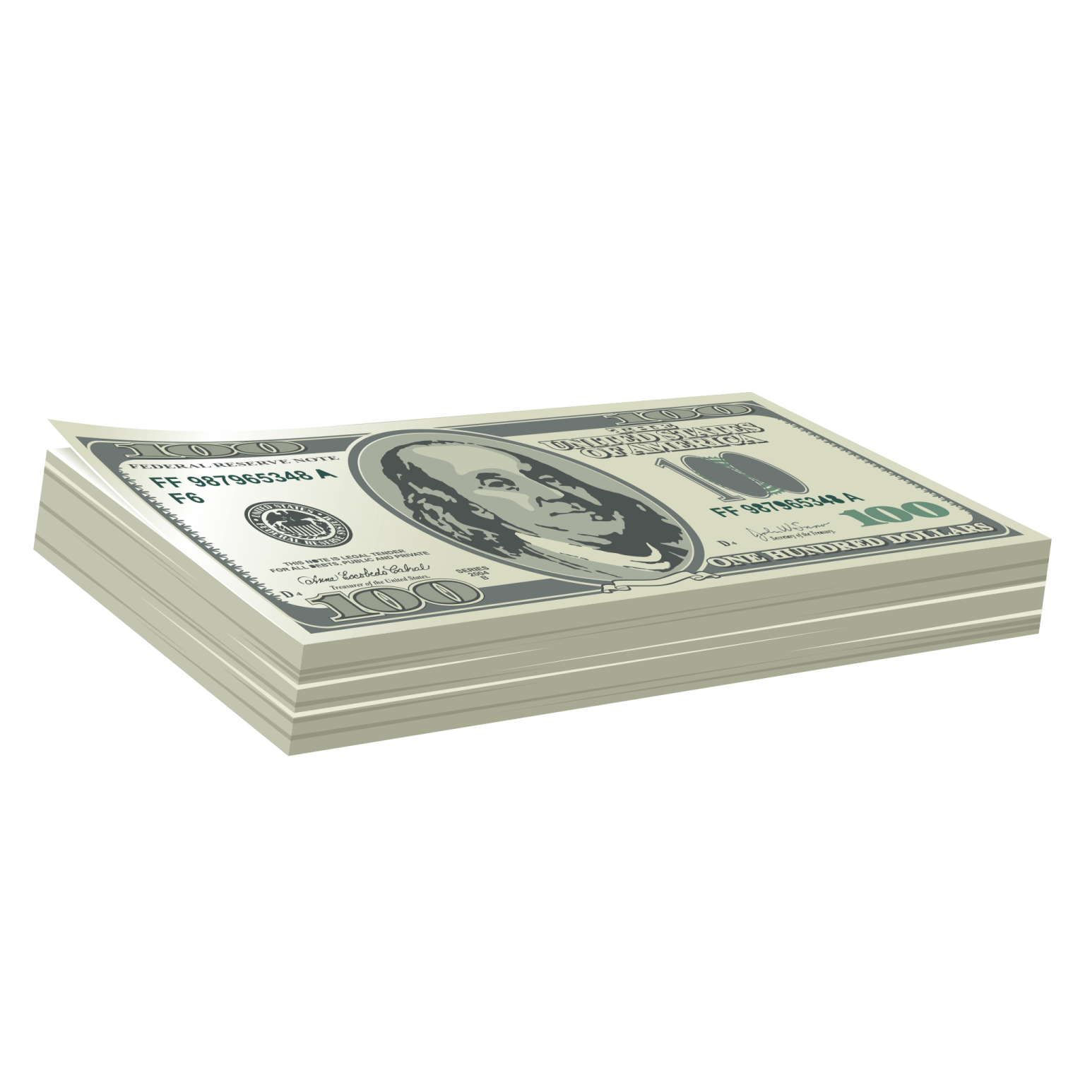 a stack of one hundred dollar bills