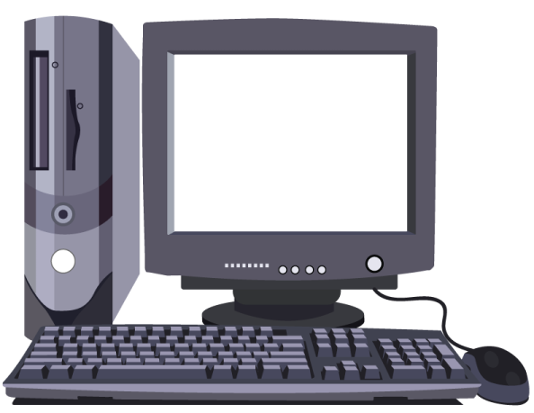 an old computer with a mouse and keyboard
