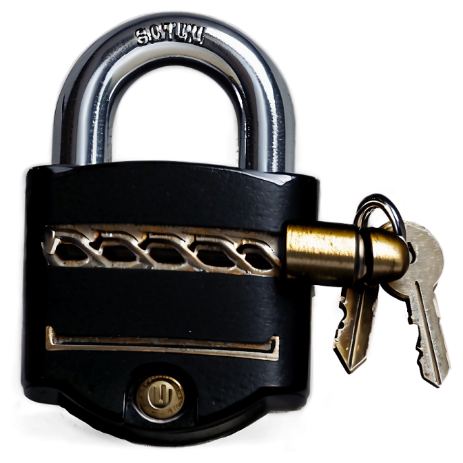 a padlock with a key on it