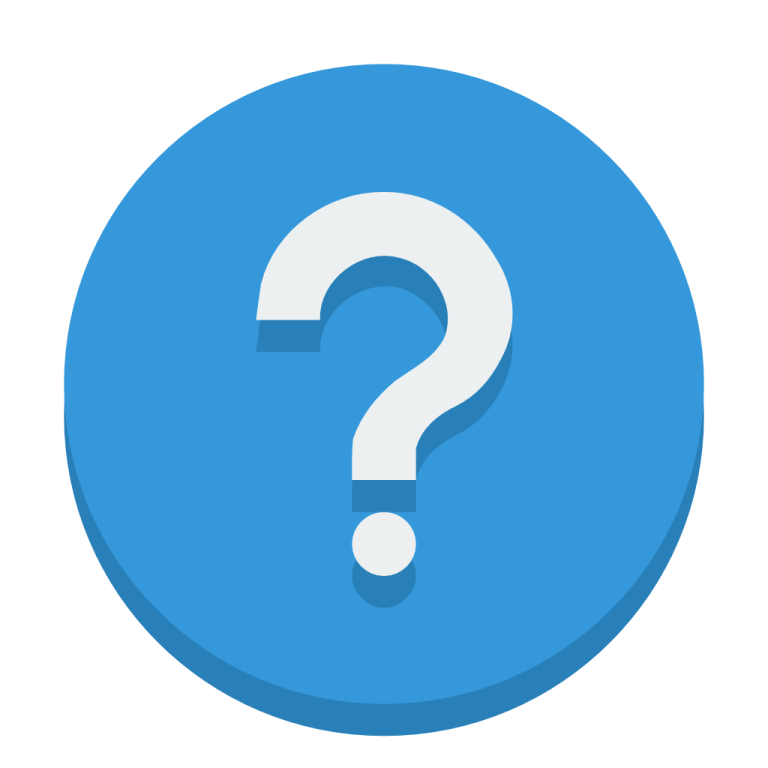 a blue circle with a question mark on it