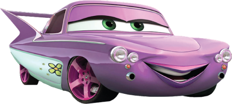 a purple car with a smiling face
