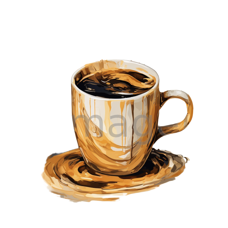 a cup of coffee on a white background