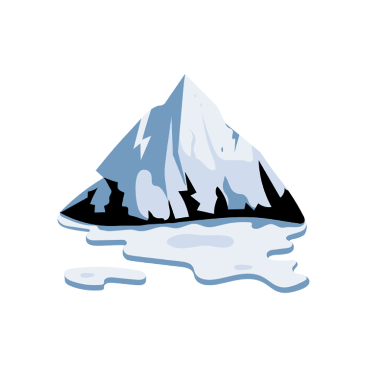 an iceberg on a white background