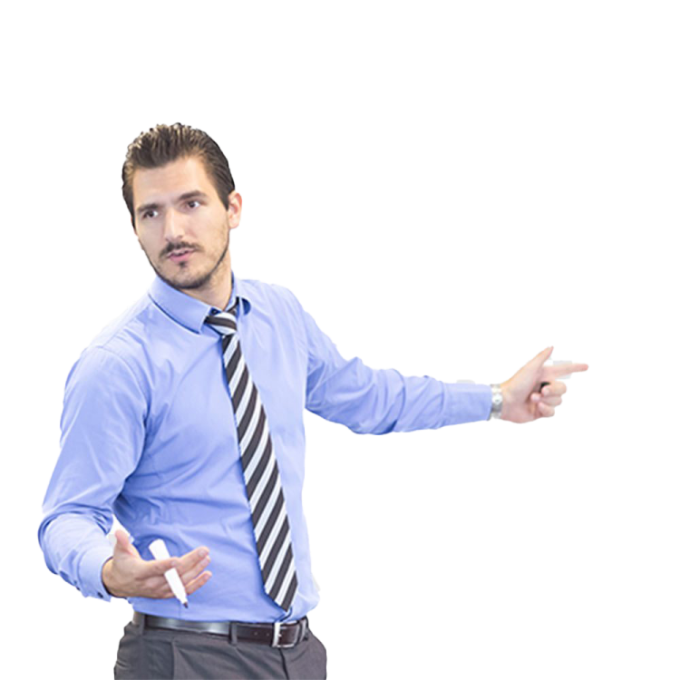 a man wearing a blue shirt