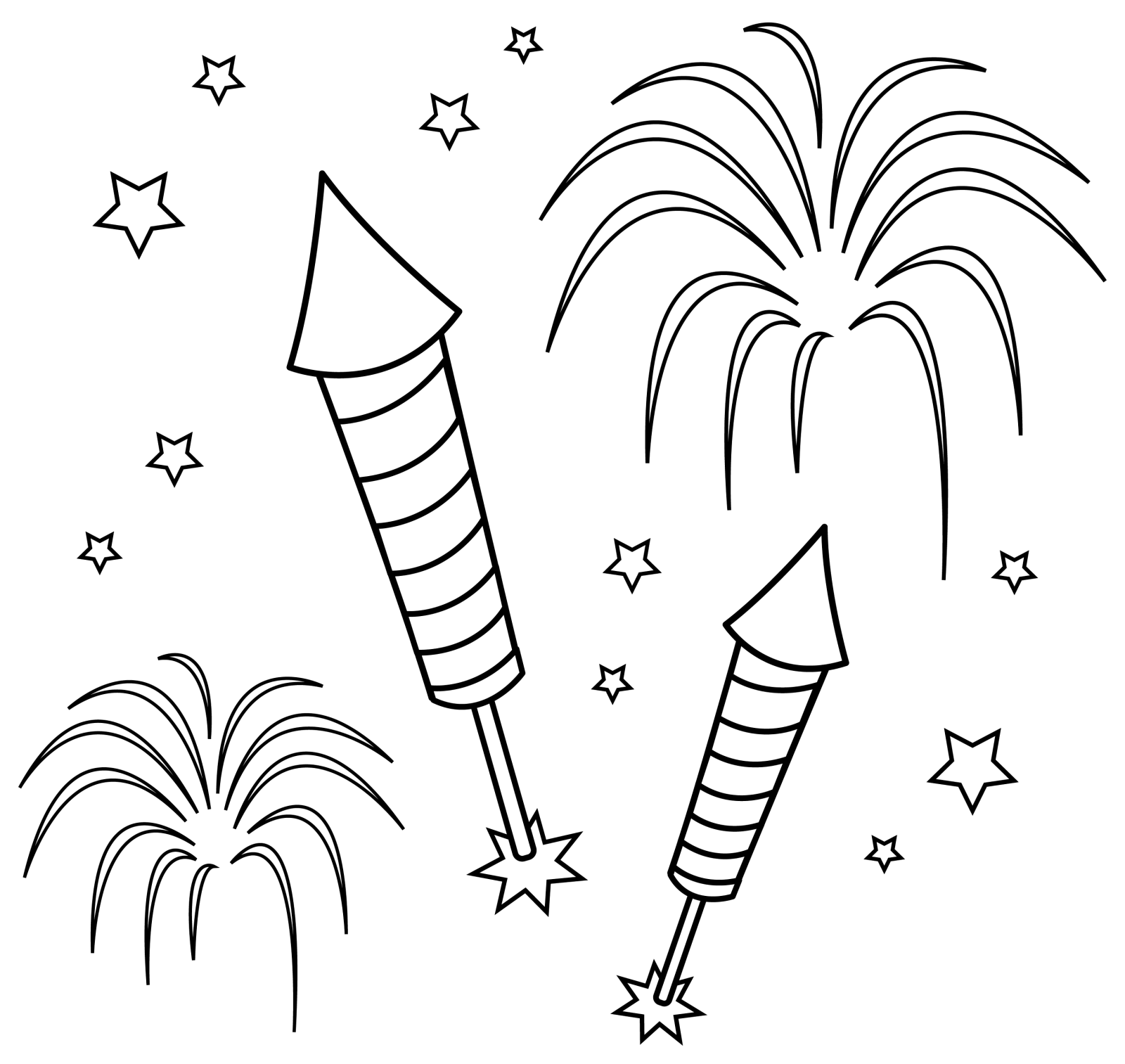free printable fireworks coloring pages