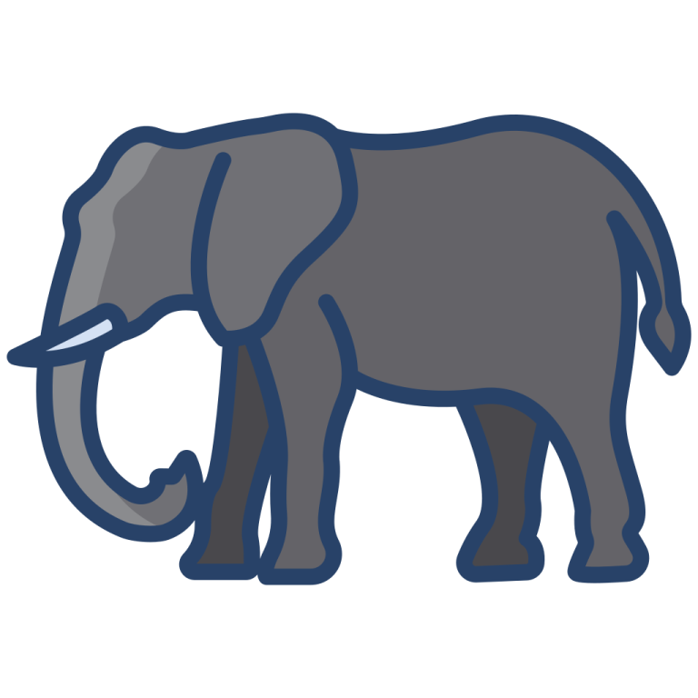 an elephant standing on a white background