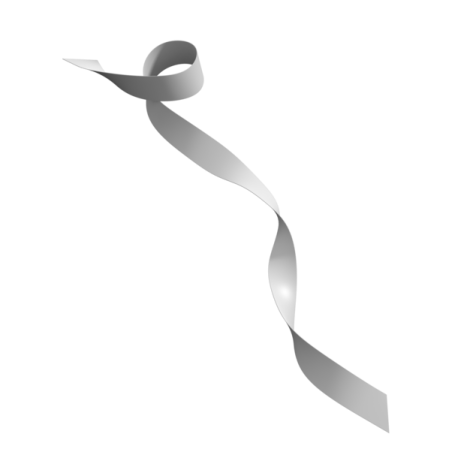 a silver ribbon on a white background