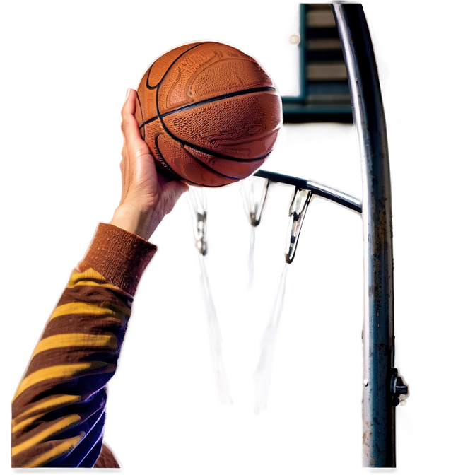 a person holding a basketball in their hand