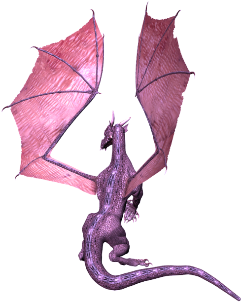 a purple dragon with its wings spread