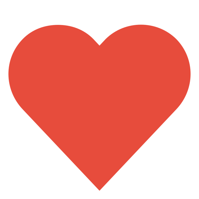 a red heart on a white background
