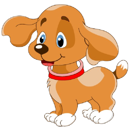 a cartoon dog with a red collar