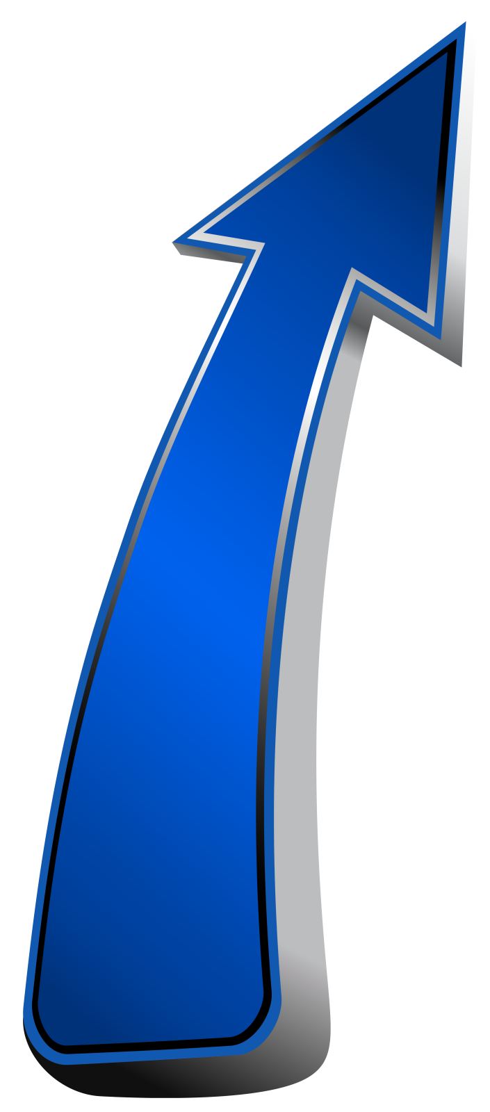 a blue arrow pointing up to the right