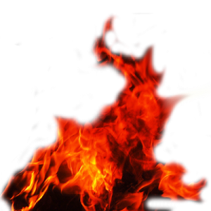 fire on a white background