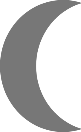 a crescent with the moon behind it