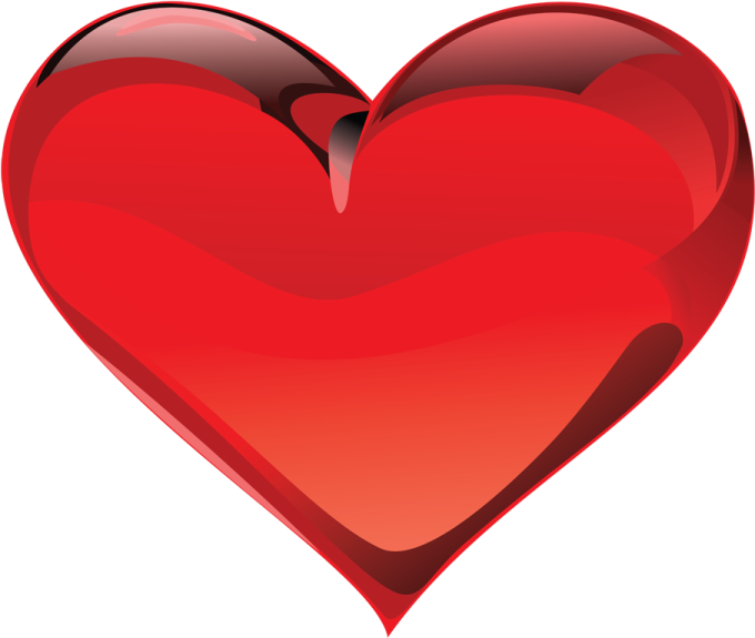 a red heart on a white background