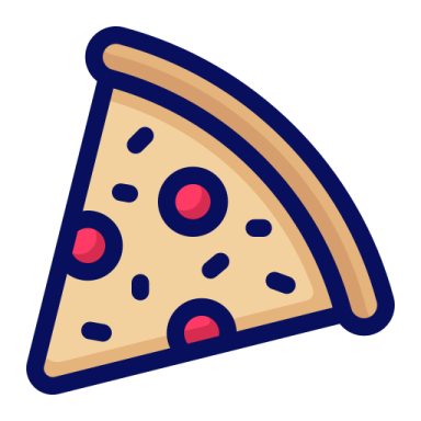 a slice of pizza on a white background