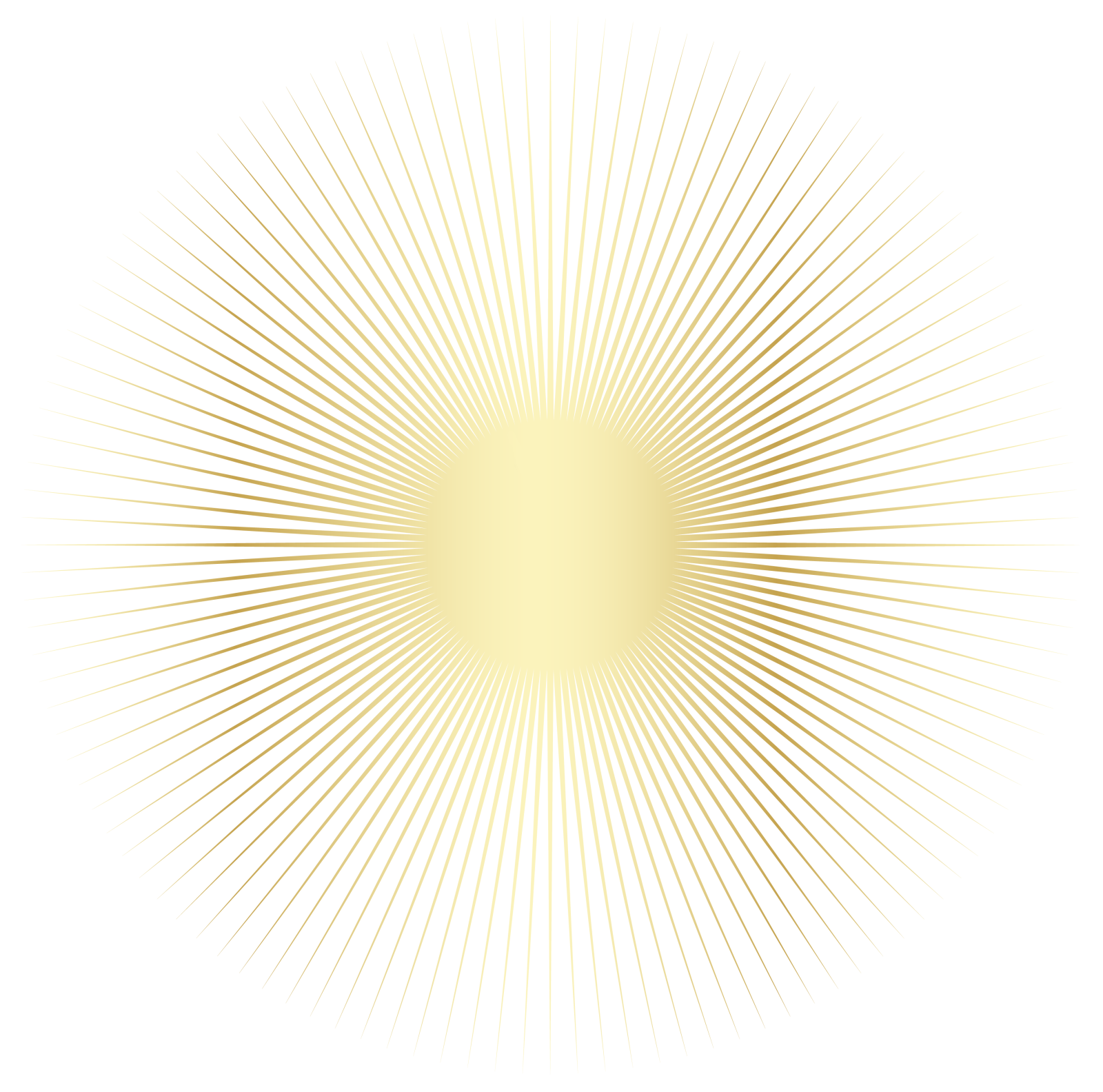 a gold sun burst on a white background