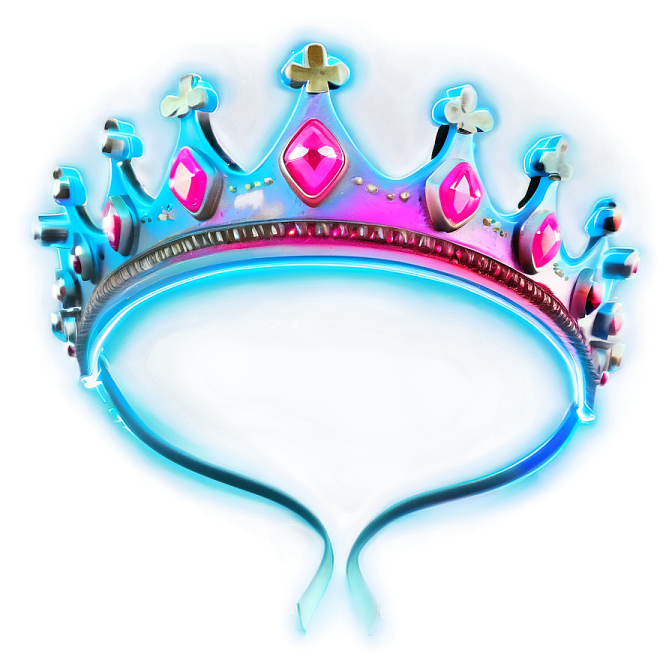 a pink and blue crown on a white background