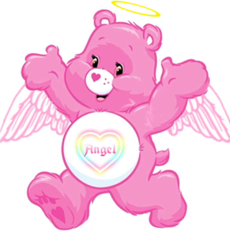 a pink teddy bear with angel wings