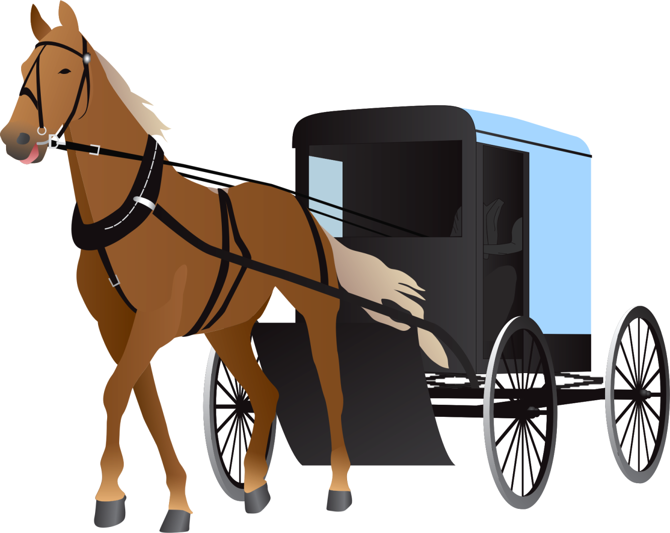 a horse pulling a carriage