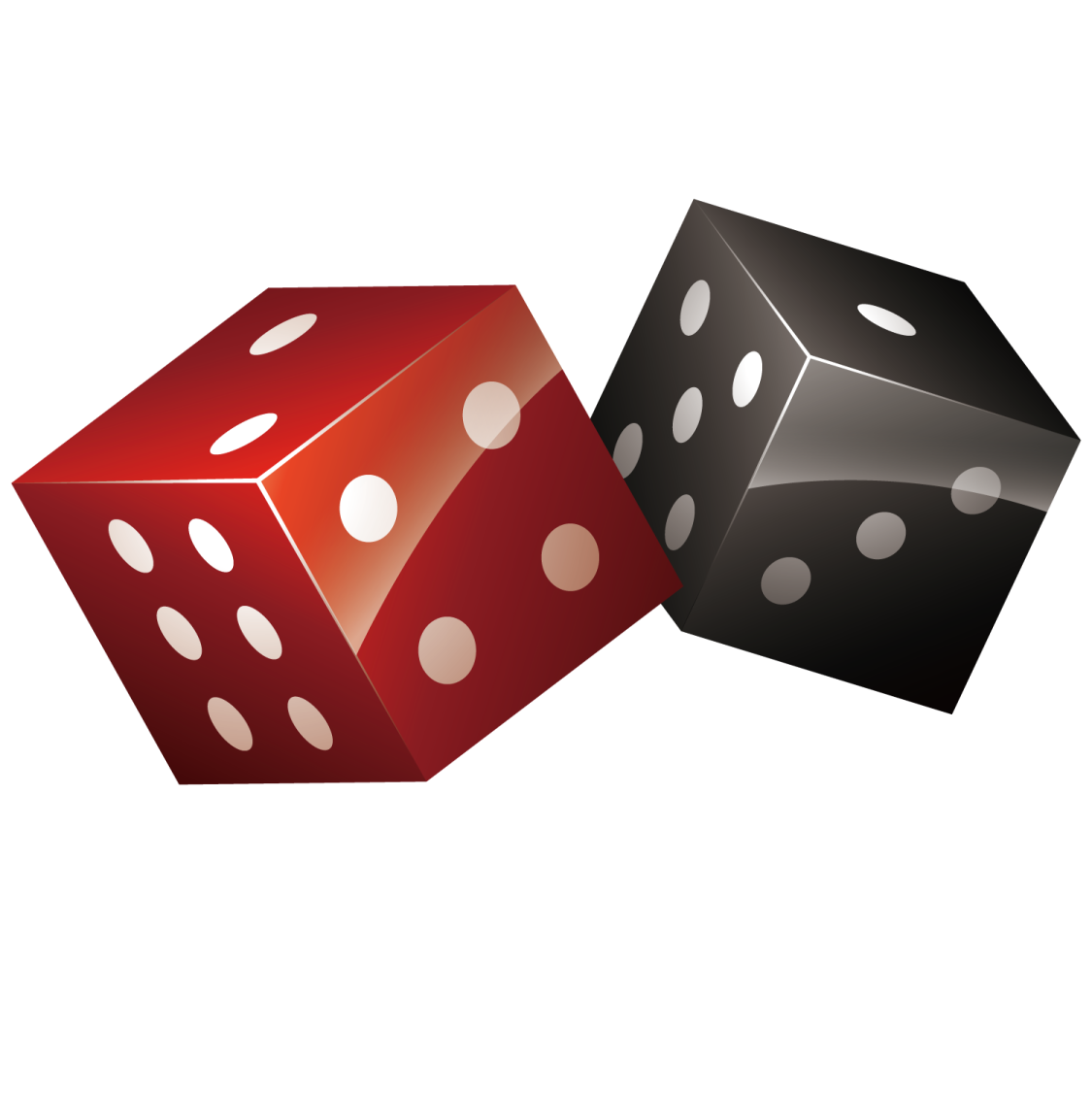 two red and black dice
